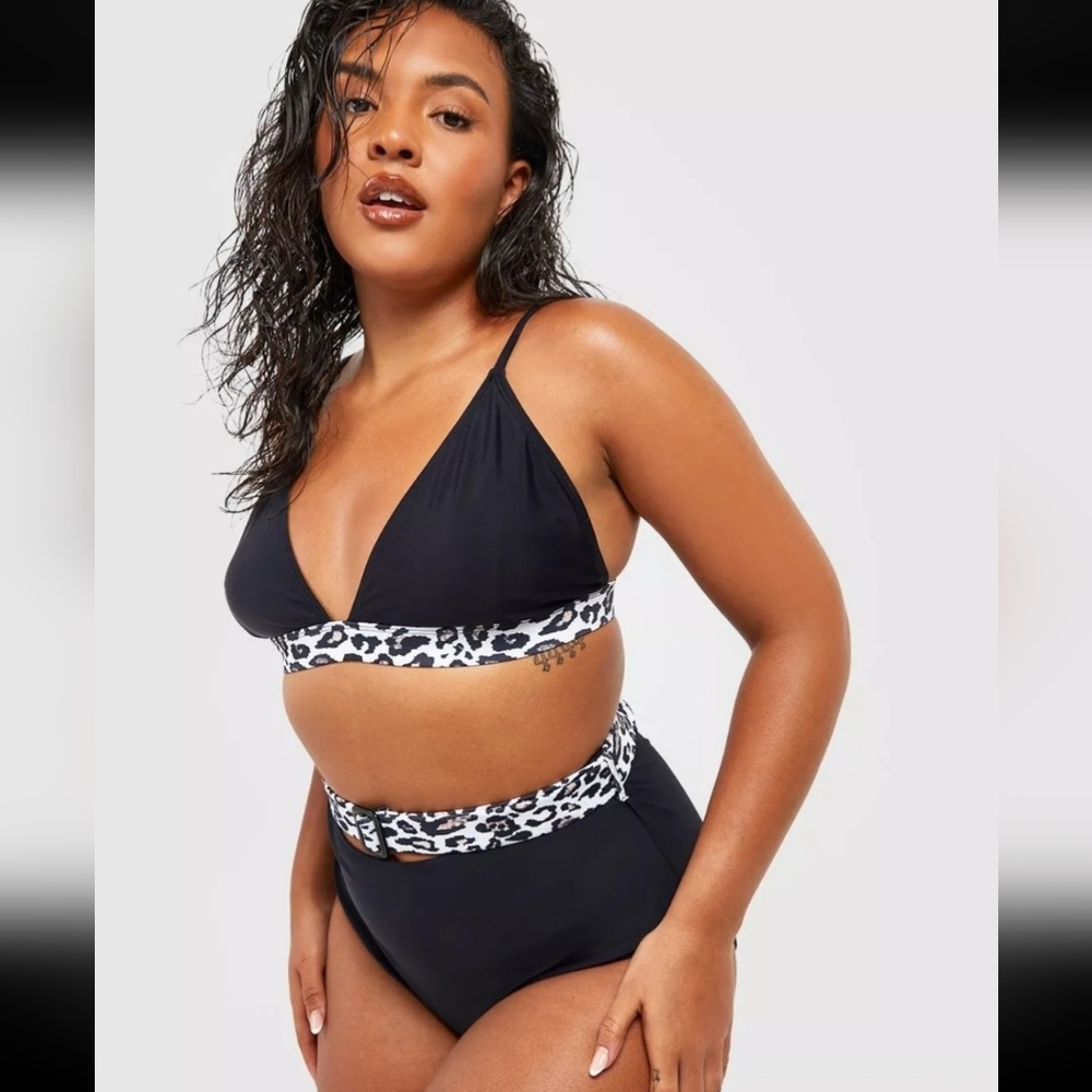 🐆 Leopard Contrast Bikini 🖤